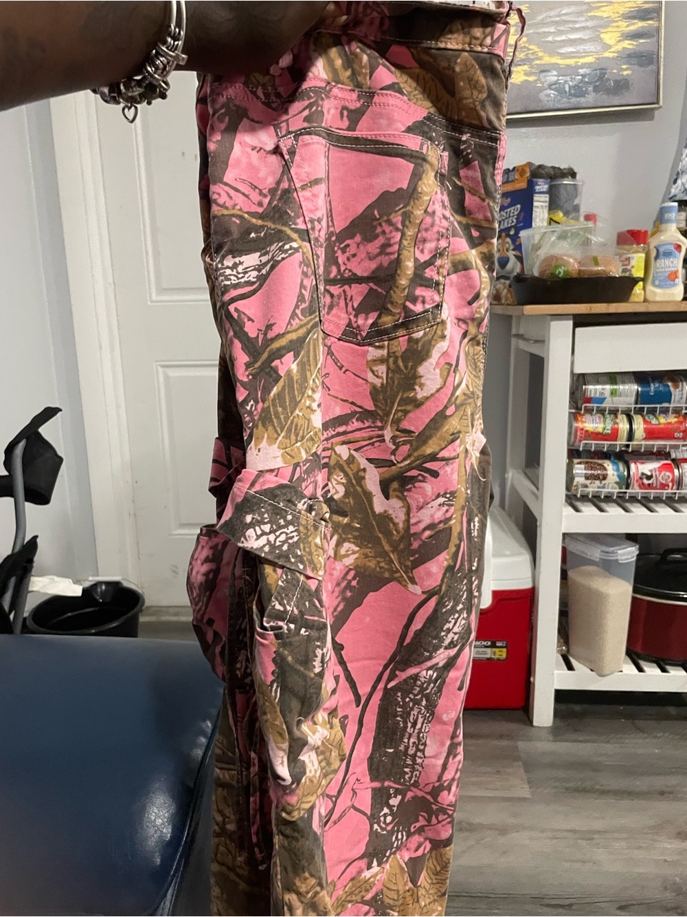 VIP Pink Camo Wide Leg Cargo Jeans